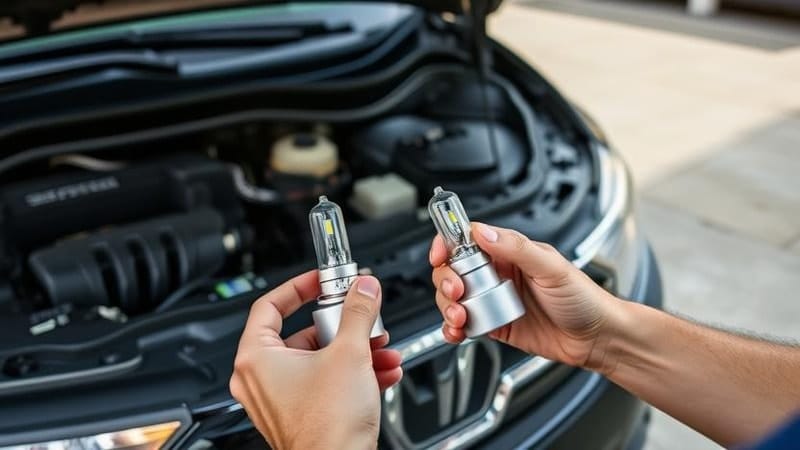 Instalación de un par de bombillas LED H4