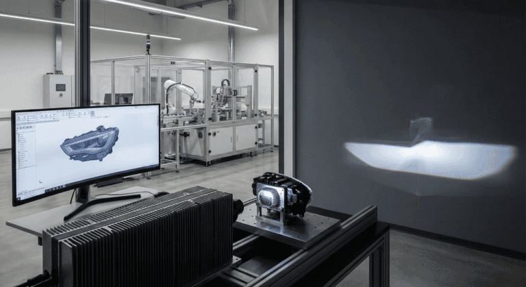 OEM headlight solutions covering optical design, thermal engineering, and mass production