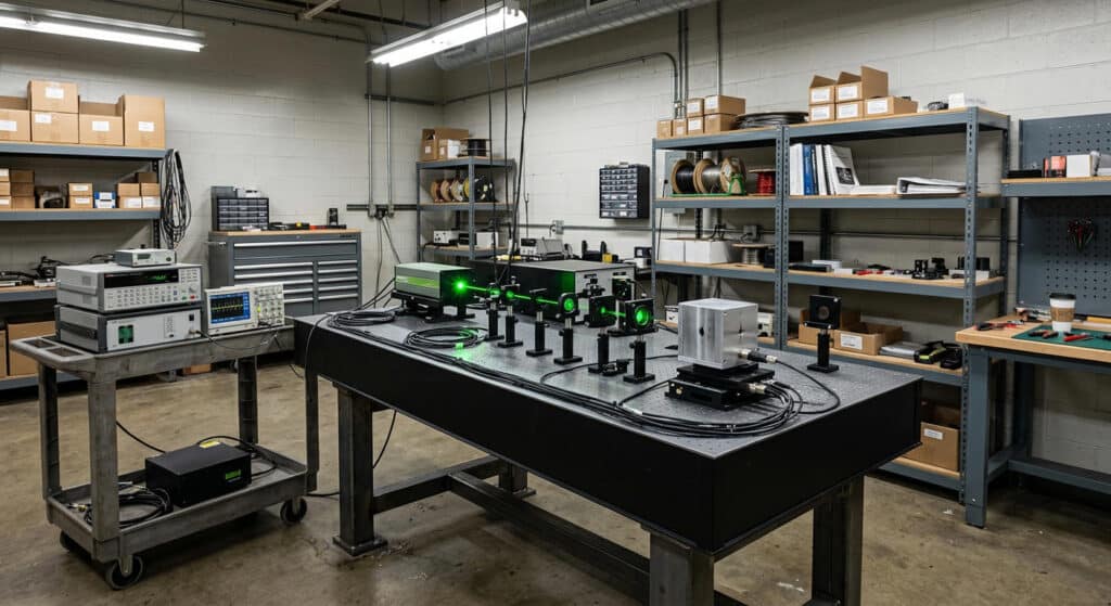 Beam pattern testing at professional LED headlight supplier facility