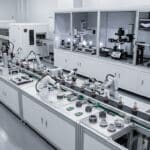 Quality control LED bulbs testing on automated production line